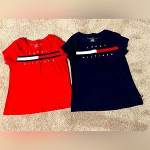 Girls Tommy Hilfiger T-shirts Red and Blue Size M(8-10)